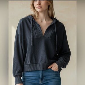 OFFLINE by Aerie Oversized V-neck Hoodie - Navy